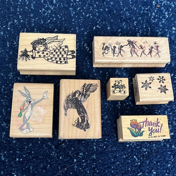 Lot - 7 Rubber stamps & 3 design punches - Picture 2 of 5